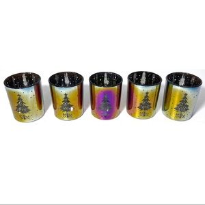 🎄 5x Merry Brite Candle Holders Christmas Tree
